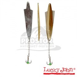 Блесна вертикал. зим. Lucky John WING с цеп. и тр. 064мм/10.0г GC блистер - фото 10262