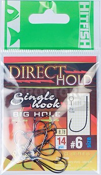 Крючок HITFISH Direct Hold Single hook бол.ушко №8 - фото 11108