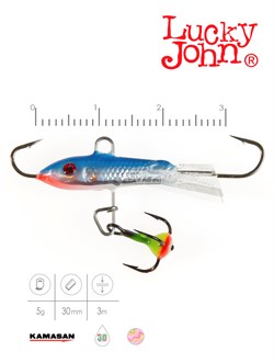 Балансир Lucky John CLASSIC 3 + тр. 30мм/цв 15H блистер - фото 21109