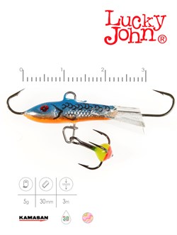 Балансир Lucky John CLASSIC 3 + тр. 30мм/цв45H блистер - фото 21115