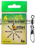 Вертлюг с карабином Fish Season Safety 3001 №10