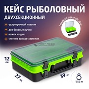 Коробка Nisus 390х270х170 2уровн,черн/салат