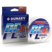 Плетёный шнур Dunaev Braid PE x4 150м / 0.20мм / 13,5кг
