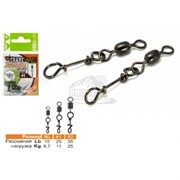 Вертлюг с карабином HITFISH Brass Crane swivel with Easylock snap №1