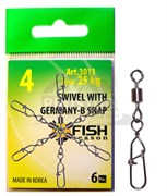 Вертлюг с карабином Fish Season GERMANY-B №12