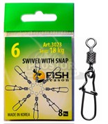 Вертлюг с карабином Fish season swivel with snap №12