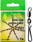 Вертлюг с карабином Fish Season быстросъёмн Hanging-B №6